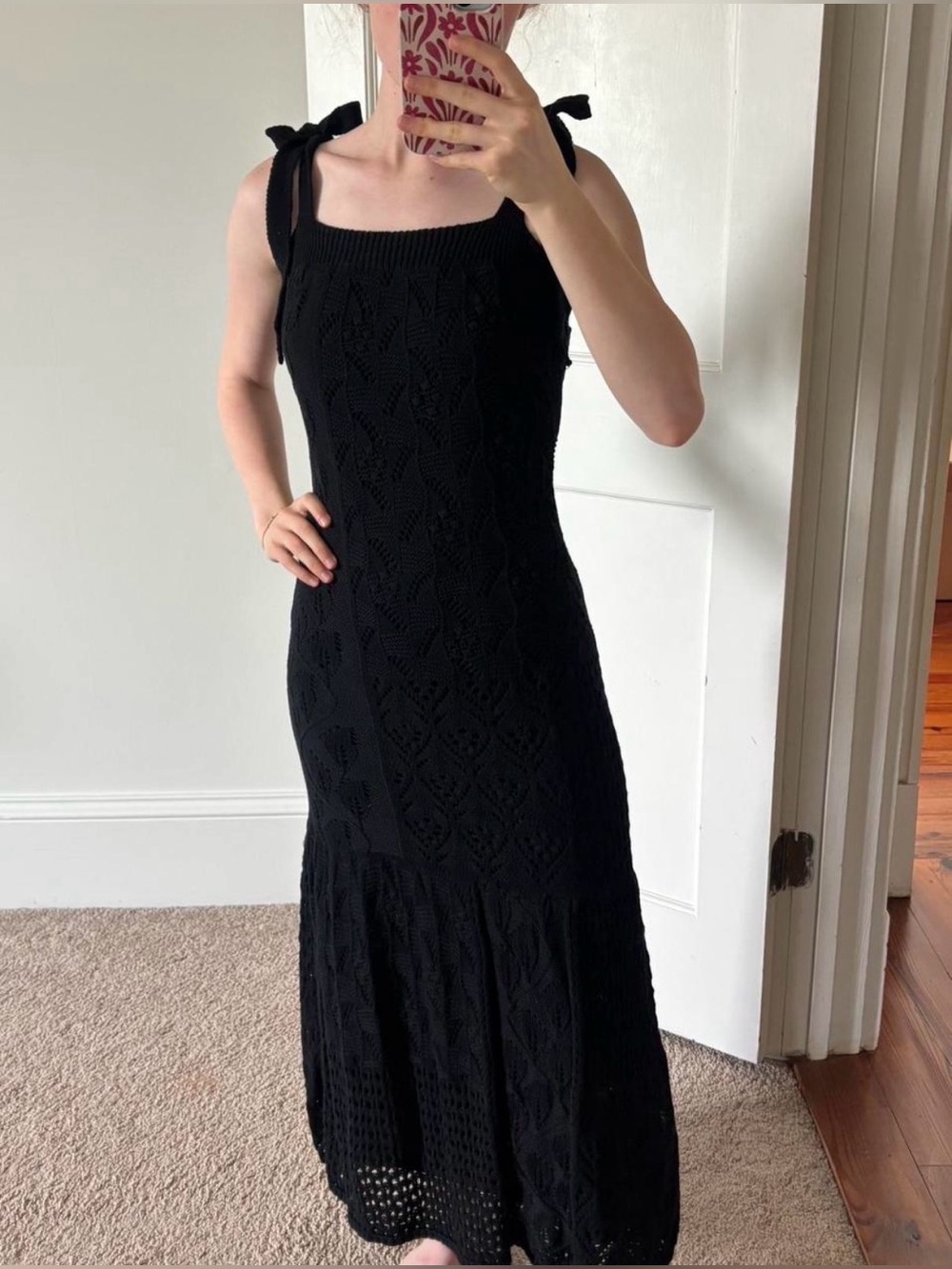 Lulus crochet dress with tie straps